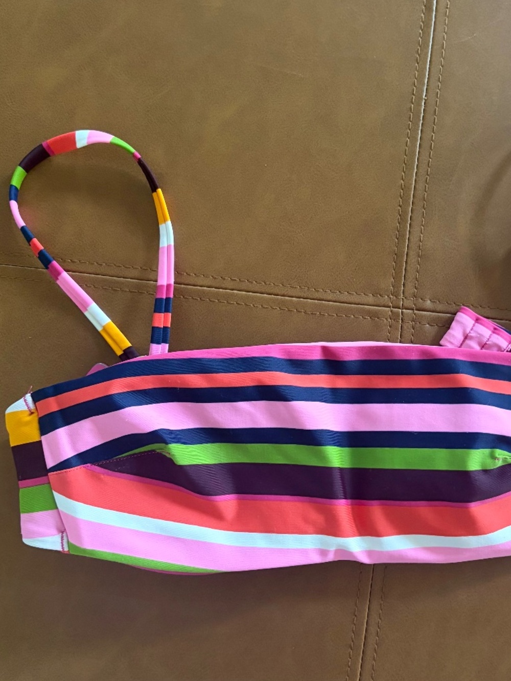 Aerie women size small bikini top stripes pink beach swim summer vacation